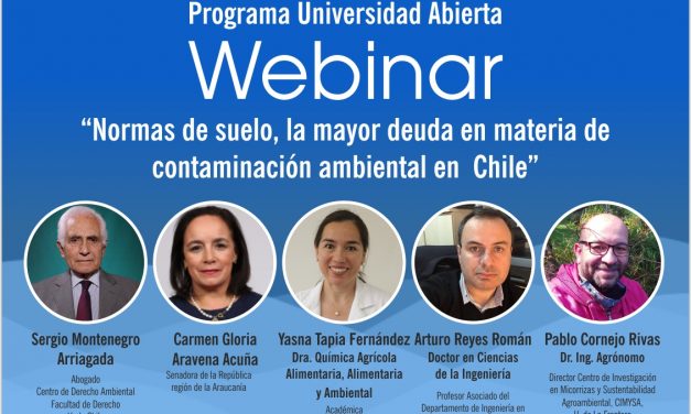 Webinar “Normas de suelo, la mayor deuda en materia de contaminación ambiental en Chile” 05 Nov, 09:00 horas