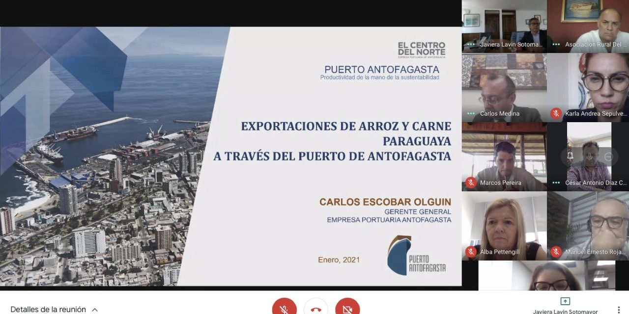 Puerto Antofagasta da a conocer oportunidades a empresarios de arroz y carne de Paraguay