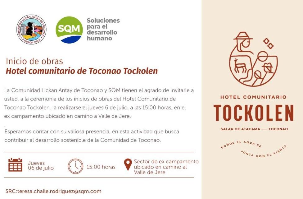 Inicio de obras Hotel Comunitario de Toconao Tockolen